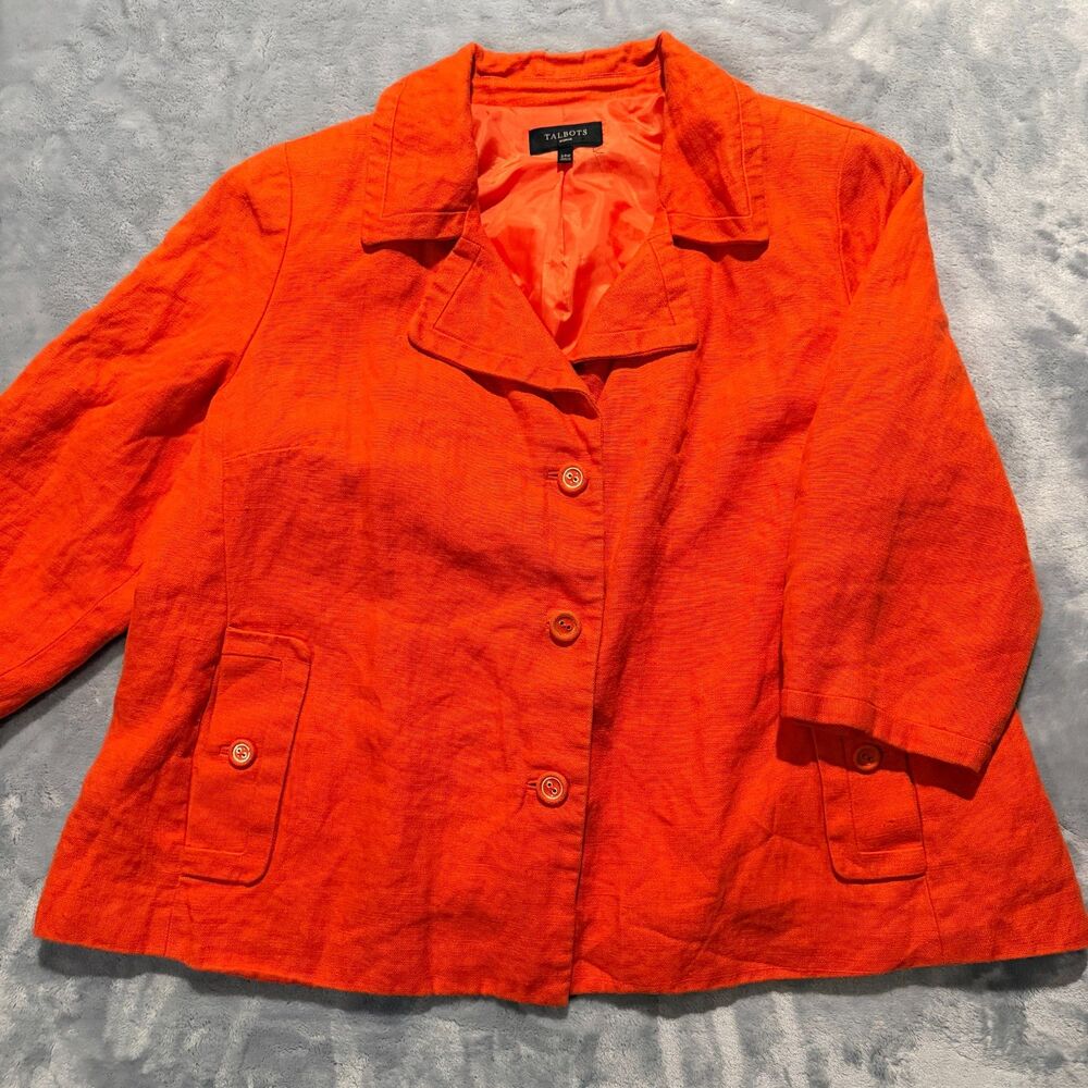 Talbots Orange Button Blazer